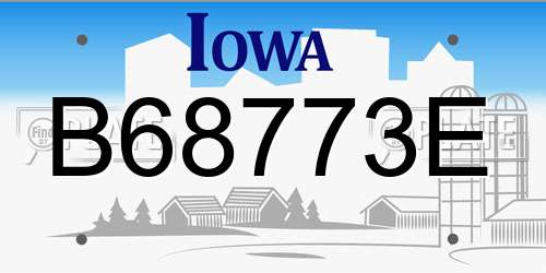 B68773E Iowa License Plate