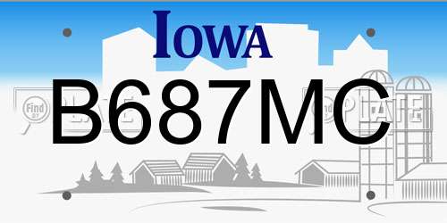 B687MC Iowa License Plate