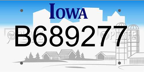 B689277 Iowa License Plate
