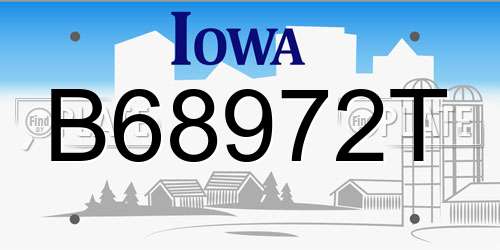 B68972T Iowa License Plate