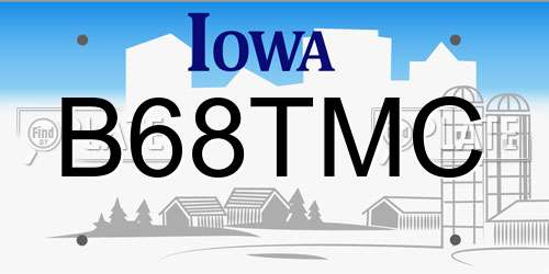 B68TMC Iowa License Plate