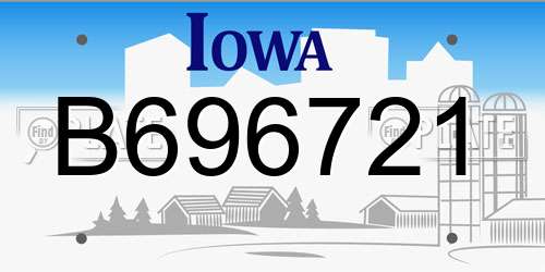 B696721 Iowa License Plate