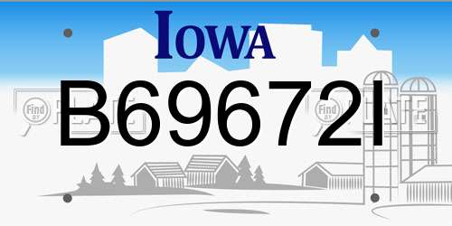 B69672I Iowa License Plate