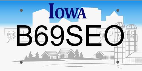 B69SEO Iowa License Plate