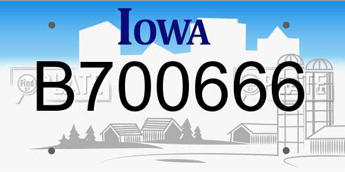 B700666 Iowa License Plate