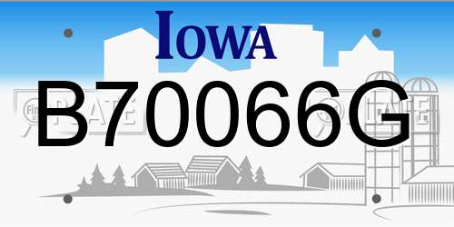 B70066G Iowa License Plate
