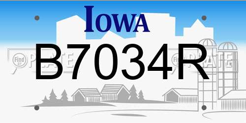 B7034R Iowa License Plate