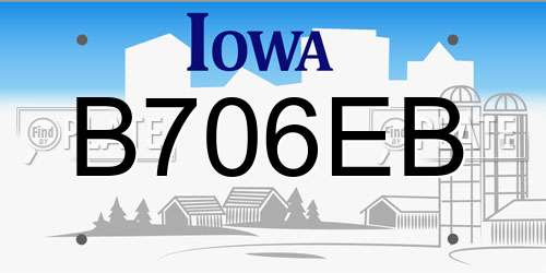 B706EB Iowa License Plate