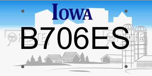 B706ES Iowa License Plate