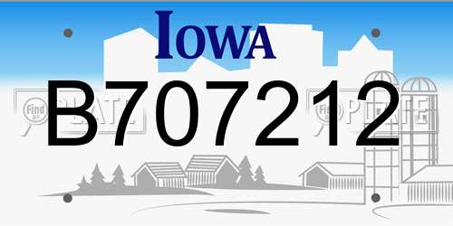 B707212 Iowa License Plate
