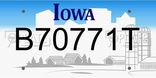 B70771T Iowa License Plate