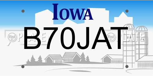 B70JAT Iowa License Plate