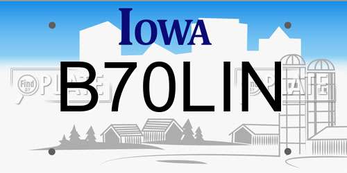 B70LIN Iowa License Plate