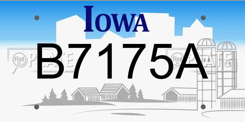 B7175A Iowa License Plate