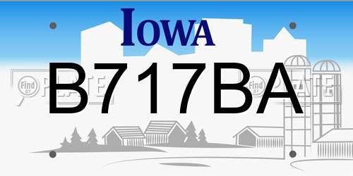 B717BA Iowa License Plate