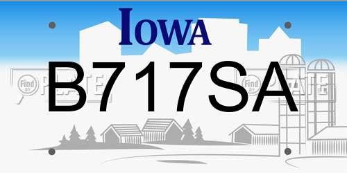 B717SA Iowa License Plate