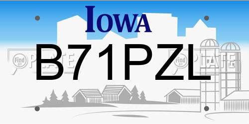 B71PZL Iowa License Plate