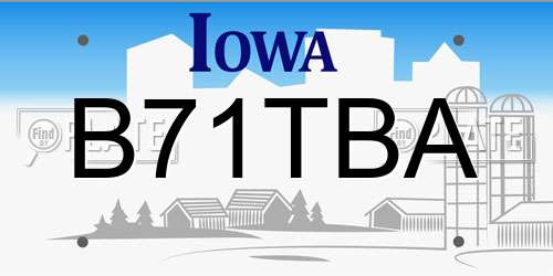 B71TBA Iowa License Plate