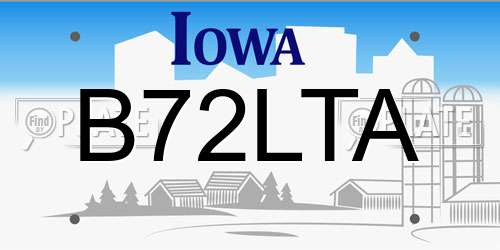 B72LTA Iowa License Plate