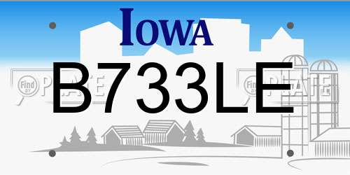 B733LE Iowa License Plate