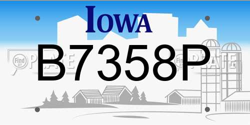 B7358P Iowa License Plate