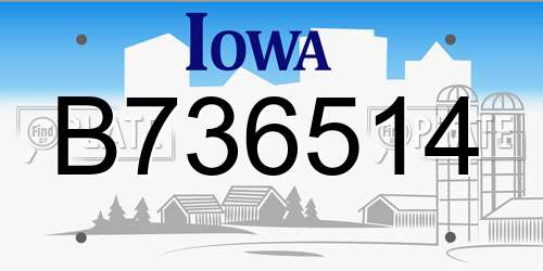B736514 Iowa License Plate
