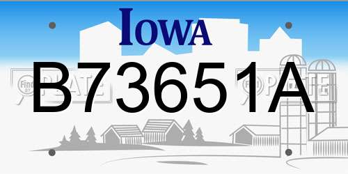 B73651A Iowa License Plate