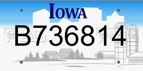 B736814 Iowa License Plate