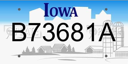 B73681A Iowa License Plate
