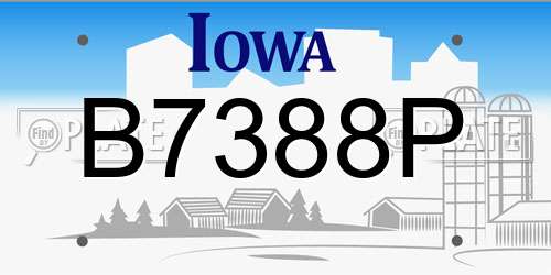B7388P Iowa License Plate