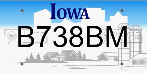 B738BM Iowa License Plate