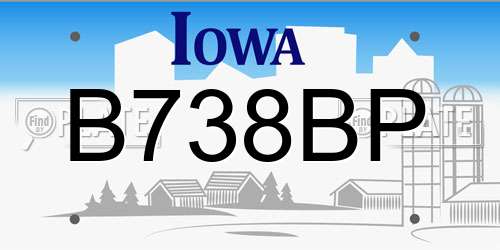 B738BP Iowa License Plate