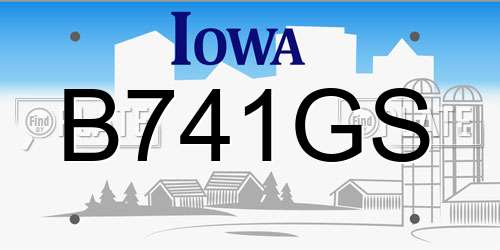 B741GS Iowa License Plate