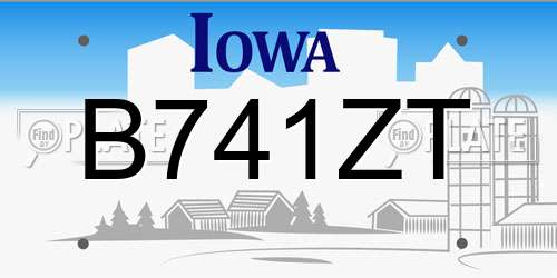 B741ZT Iowa License Plate