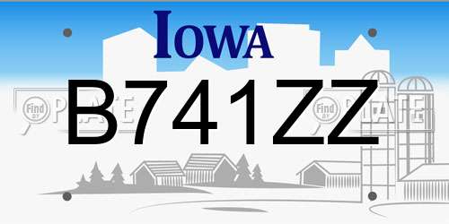 B741ZZ Iowa License Plate