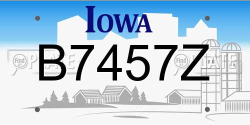 B7457Z Iowa License Plate