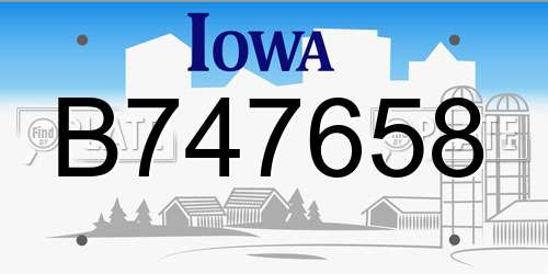 B747658 Iowa License Plate