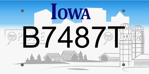 B7487T Iowa License Plate