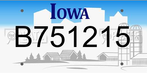 B751215 Iowa License Plate