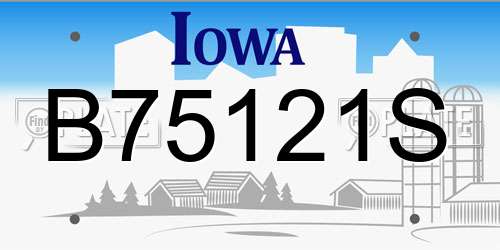 B75121S Iowa License Plate