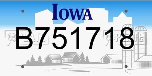 B751718 Iowa License Plate