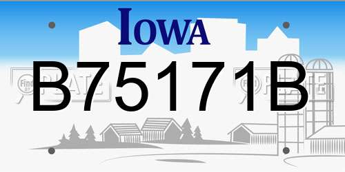 B75171B Iowa License Plate