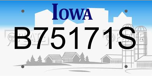 B75171S Iowa License Plate