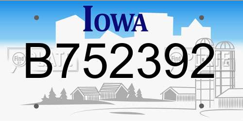 B752392 Iowa License Plate