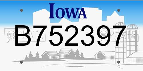 B752397 Iowa License Plate