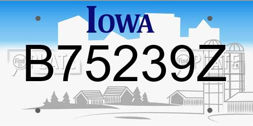B75239Z Iowa License Plate