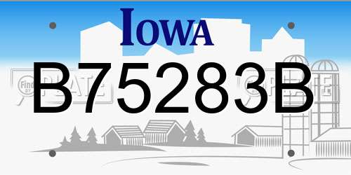 B75283B Iowa License Plate