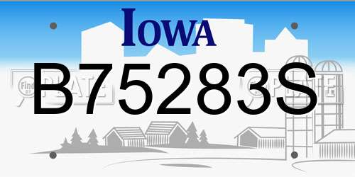 B75283S Iowa License Plate