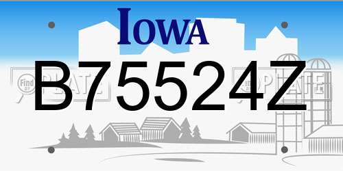B75524Z Iowa License Plate