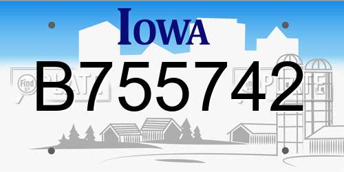 B755742 Iowa License Plate